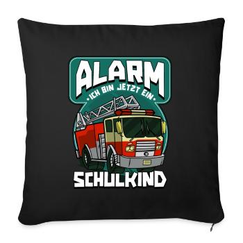 Alarm ich bin jetzt ein Schulkind 1. Klasse - Sofakissenbezug 45 x 45 cm - Schwarz - Vorne