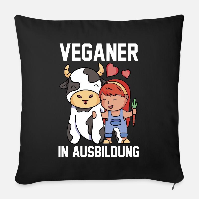Veganer Vegan - Sofakissenbezug 45 x 45 cm - Schwarz
