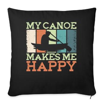 Canoe Canoeing Vintage Retro My - Sofakissenbezug 45 x 45 cm - Schwarz - Vorne