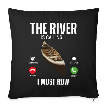 Canoe Canoeing Vintage Phone - Sofa pillowcase 17,3'' x 17,3'' (45 x 45 cm) - black - Front