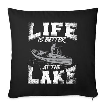 Canoe Canoeing Vintage Life Is - Sofa pillowcase 17,3'' x 17,3'' (45 x 45 cm) - black - Front