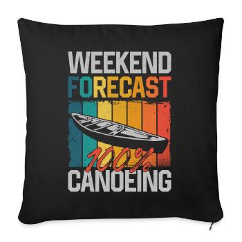 Canoe Canoeing Vintage Retro - Sofakissenbezug 45 x 45 cm - Schwarz - Vorne