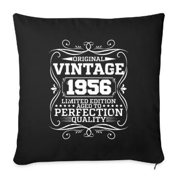 Vintage 1956 Édition Limitée Originale - Housse de coussin décorative 45 x 45 cm - noir - Devant