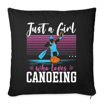 Canoë Canoë Fille Juste Une Fille - Housse de coussin décorative 45 x 45 cm - noir - Devant