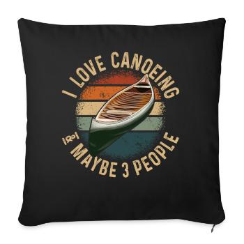 Canoe Canoeing Vintage Retro I - Sofakissenbezug 45 x 45 cm - Schwarz - Vorne