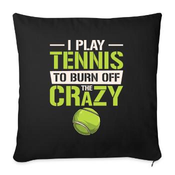 Joueur de tennis Raquette de tennis Balle de tennis - Housse de coussin décorative 45 x 45 cm - noir - Devant