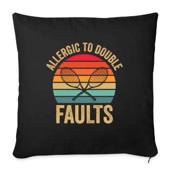 Joueur de tennis Raquette de tennis Balle de tennis - Housse de coussin décorative 45 x 45 cm - noir - Devant