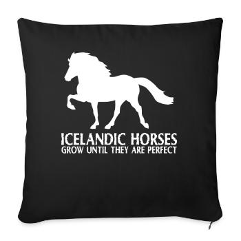 Icelandic Horse Perfect Horse Icelandic Horses - Sofa pillowcase 17,3'' x 17,3'' (45 x 45 cm) - black - Front