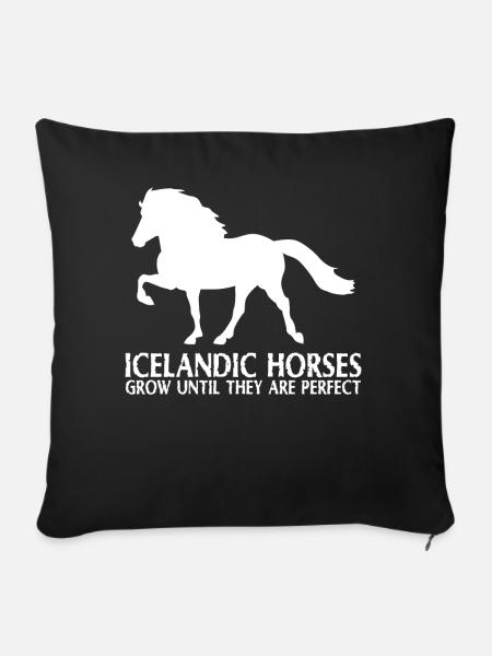 Islandpferd Perfektes Pferd Islandpferde - Soffkuddsöverdrag, 45 x 45 cm - svart