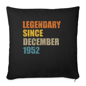 Born December 1952 70 years 70s 70th birthday - Sofa pillowcase 17,3'' x 17,3'' (45 x 45 cm) - black - Front