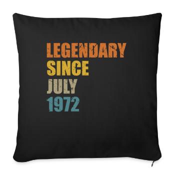 Né en juillet 1972 50 ans 50s 50e anniversaire - Housse de coussin décorative 45 x 45 cm - noir - Devant