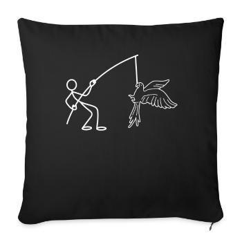 Drôles de figurines en bâton pour la pêche au perroquet - Housse de coussin décorative 45 x 45 cm - noir - Devant