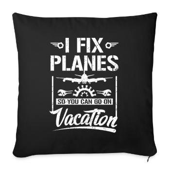 Je répare les avions - Housse de coussin décorative 45 x 45 cm - noir - Devant