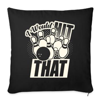 Je frapperais ce drôle de bowling retro bowler - Housse de coussin décorative 45 x 45 cm - noir - Devant
