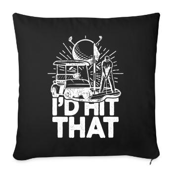 J’aurais frappé ce drôle de golf rétro golfeur - Housse de coussin décorative 45 x 45 cm - noir - Devant