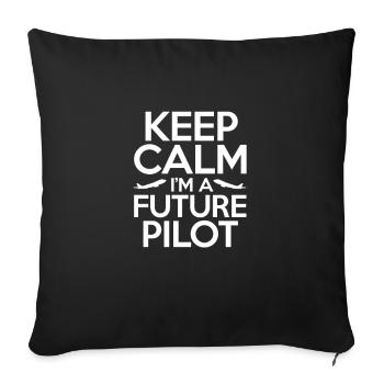 Pilot Airplane Flying Flyer Gift - Sofa pillowcase 17,3'' x 17,3'' (45 x 45 cm) - black - Front