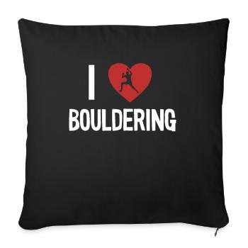 I love Bouldering Escalade Escalade sportive - Housse de coussin décorative 45 x 45 cm - noir - Devant