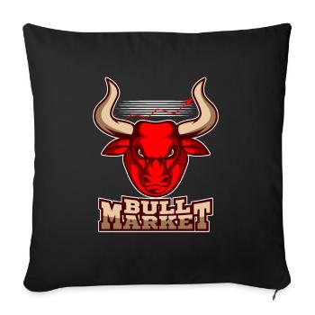 Bull Market Bull Bear Day Trader Investor Stock - Sofa pillowcase 17,3'' x 17,3'' (45 x 45 cm) - black - Front