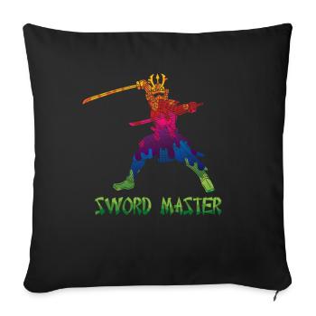 Sword Master Kenjusu Kata Katana Samurai Kendo - Sofa pillowcase 17,3'' x 17,3'' (45 x 45 cm) - black - Front