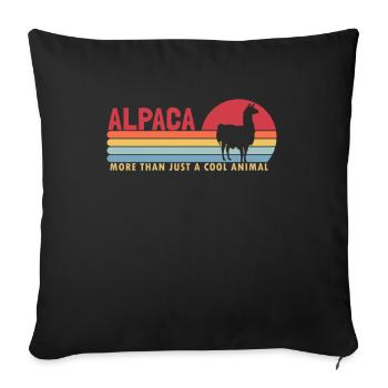 Alpaca more than a cool Animal Vicuna Guanaco - Sofa pillowcase 17,3'' x 17,3'' (45 x 45 cm) - black - Front