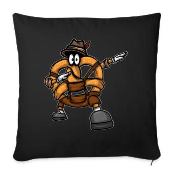 Dabbing Pretzel Bavarian Leather Trousers Beer - Sofa pillowcase 17,3'' x 17,3'' (45 x 45 cm) - black - Front
