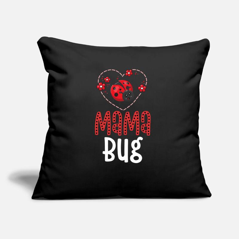 Mama Bug Ladybug Lover Cadeau pour maman insecte Housse de coussin décorative 45 x 45 cm