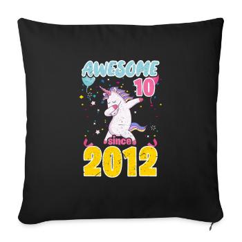 Licorne du 10e anniversaire - Housse de coussin décorative 45 x 45 cm - noir - Devant