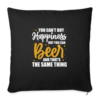 Bière - Housse de coussin décorative 45 x 45 cm - noir - Devant