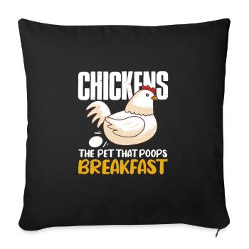 Chicken Farm Poultry Rooster Chickens Gift - Sofa pillowcase 17,3'' x 17,3'' (45 x 45 cm) - black - Front