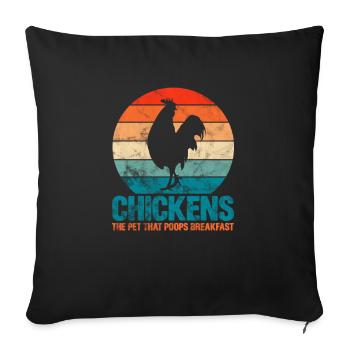 Poulet - Housse de coussin décorative 45 x 45 cm - noir - Devant