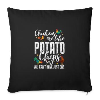 Poulet - Housse de coussin décorative 45 x 45 cm - noir - Devant