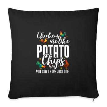 Chicken Farm Poultry Rooster Chickens Gift - Sofa pillowcase 17,3'' x 17,3'' (45 x 45 cm) - black - Front