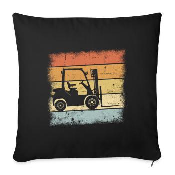 Chariot élévateur - Housse de coussin décorative 45 x 45 cm - noir - Devant