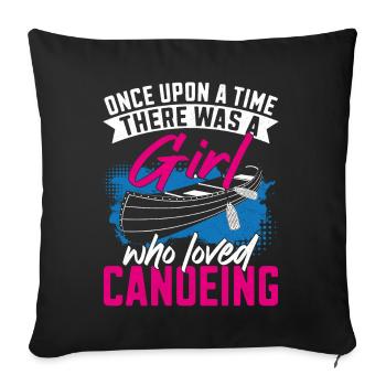 Canoe Canoeing Girl Once Upon A - Sofa pillowcase 17,3'' x 17,3'' (45 x 45 cm) - black - Front