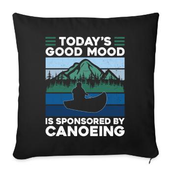 Canoe Canoeing Vintage Retro - Sofakissenbezug 45 x 45 cm - Schwarz - Vorne