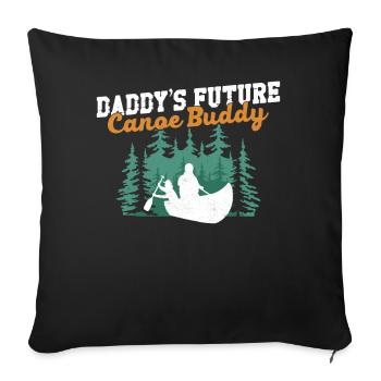 Canoë Canoë Père Papa Fils - Housse de coussin décorative 45 x 45 cm - noir - Devant