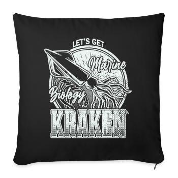 Let's Get Kraken Funny Squid Marine Biologist Sea - Sofa pillowcase 17,3'' x 17,3'' (45 x 45 cm) - black - Front