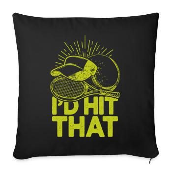 I'd Hit That Funny Tennis Retro Tennis Player - Sofa pillowcase 17,3'' x 17,3'' (45 x 45 cm) - black - Front
