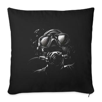Scuba Diving Modern Deep Sea Diver - Sofa pillowcase 17,3'' x 17,3'' (45 x 45 cm) - black - Front