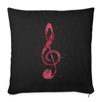 Orchestra Choir Musicians Sheet Music Key - Sofa pillowcase 17,3'' x 17,3'' (45 x 45 cm) - black - Front