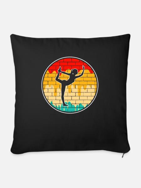 Yoga Meditation Retro - Sofakissenbezug 45 x 45 cm - Schwarz