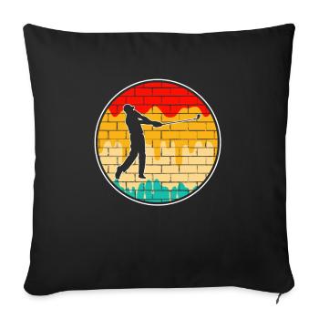 Golf Retro - Sofa pillowcase 17,3'' x 17,3'' (45 x 45 cm) - black - Front
