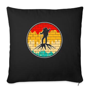 Mountaineering Retro - Sofa pillowcase 17,3'' x 17,3'' (45 x 45 cm) - black - Front
