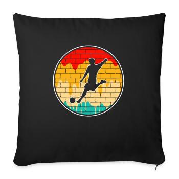 Football Rétro - Housse de coussin décorative 45 x 45 cm - noir - Devant