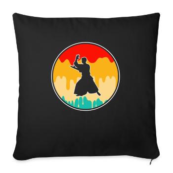 Aikido Retro - Sofa pillowcase 17,3'' x 17,3'' (45 x 45 cm) - black - Front