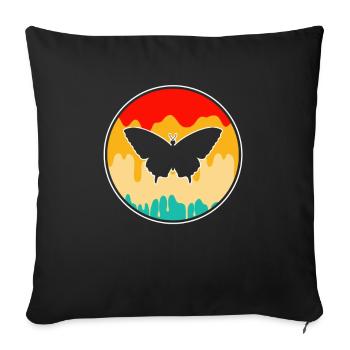 Papillon Rétro - Housse de coussin décorative 45 x 45 cm - noir - Devant