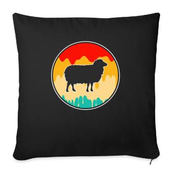 Sheep Retro - Sofa pillowcase 17,3'' x 17,3'' (45 x 45 cm) - black - Front