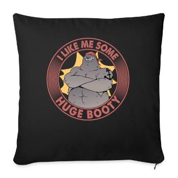 I Like Me Some Huge Booty - Seelöwe Pirat - Sofakissenbezug 45 x 45 cm - Schwarz - Vorne