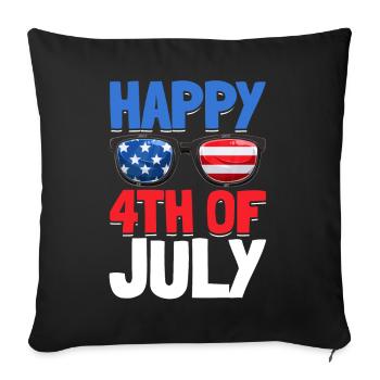 Happy 4th Of July Party US Flag Patriotic Day 4th - Sofa pillowcase 17,3'' x 17,3'' (45 x 45 cm) - black - Front