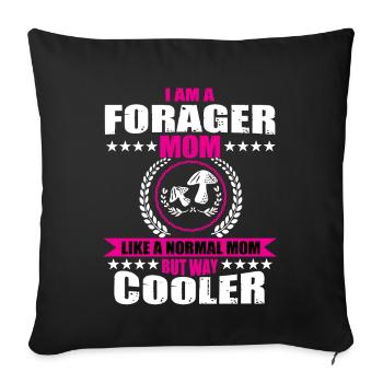 Mushroom picker Mom - Sofa pillowcase 17,3'' x 17,3'' (45 x 45 cm) - black - Front